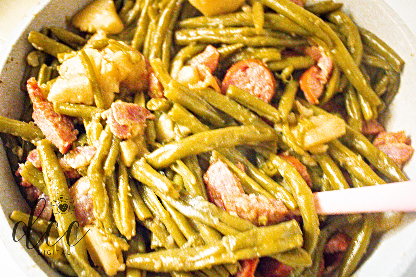 Smothered Green Beans with Andouille Sausage and Bacon [Semi-Exclusive] - Set 1