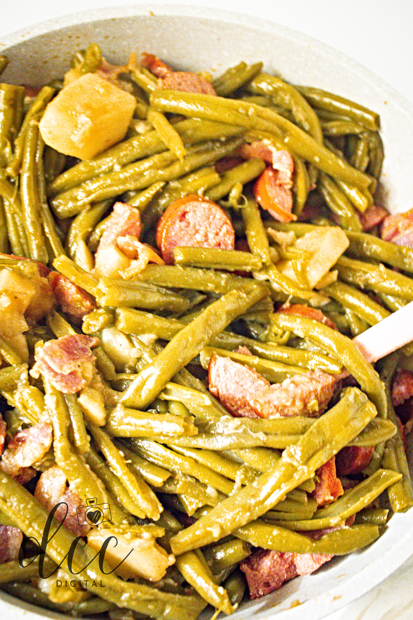 Smothered Green Beans with Andouille Sausage and Bacon [Semi-Exclusive] - Set 1