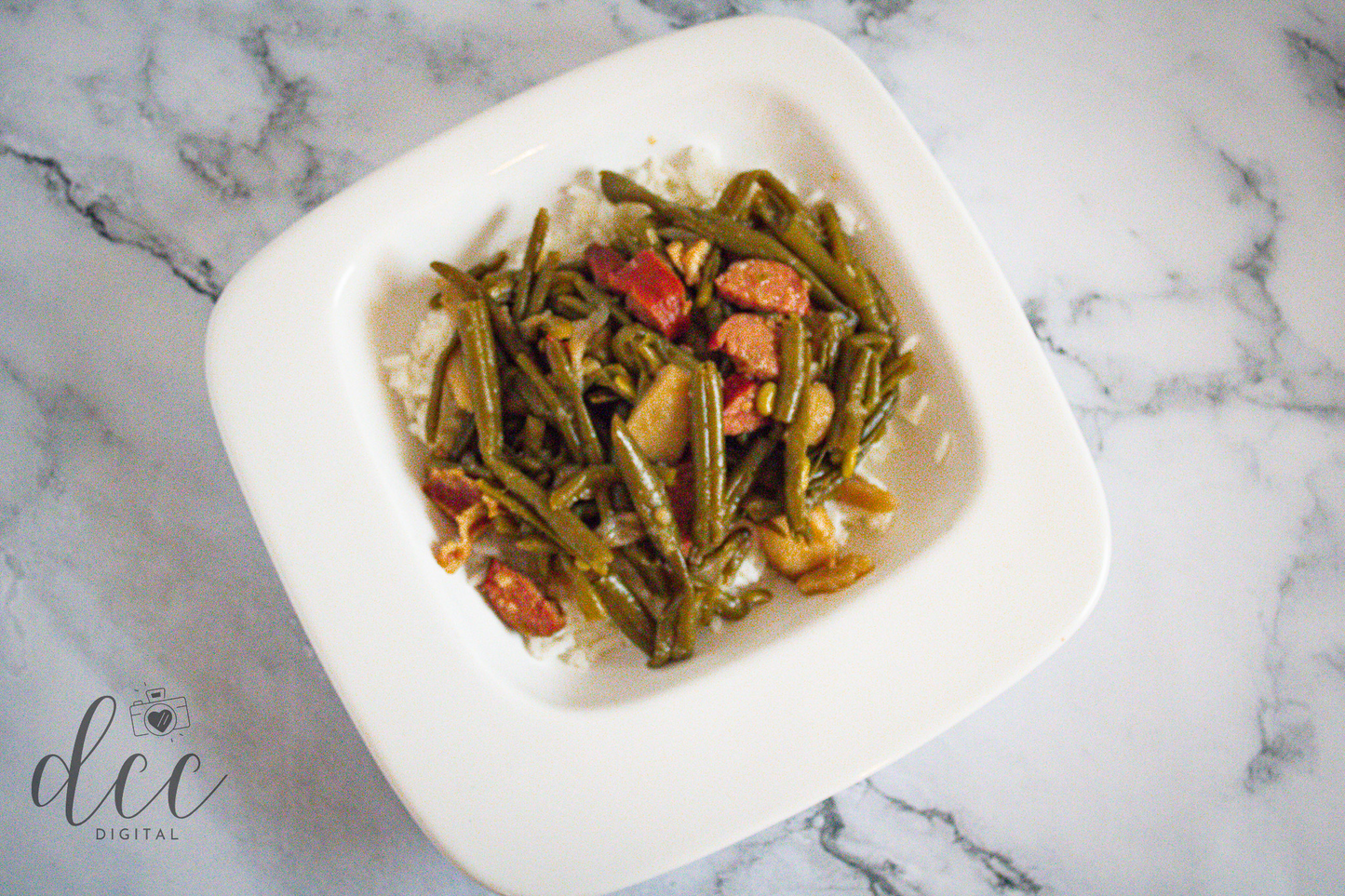 Smothered Green Beans with Andouille Sausage and Bacon [Semi-Exclusive] - Set 1