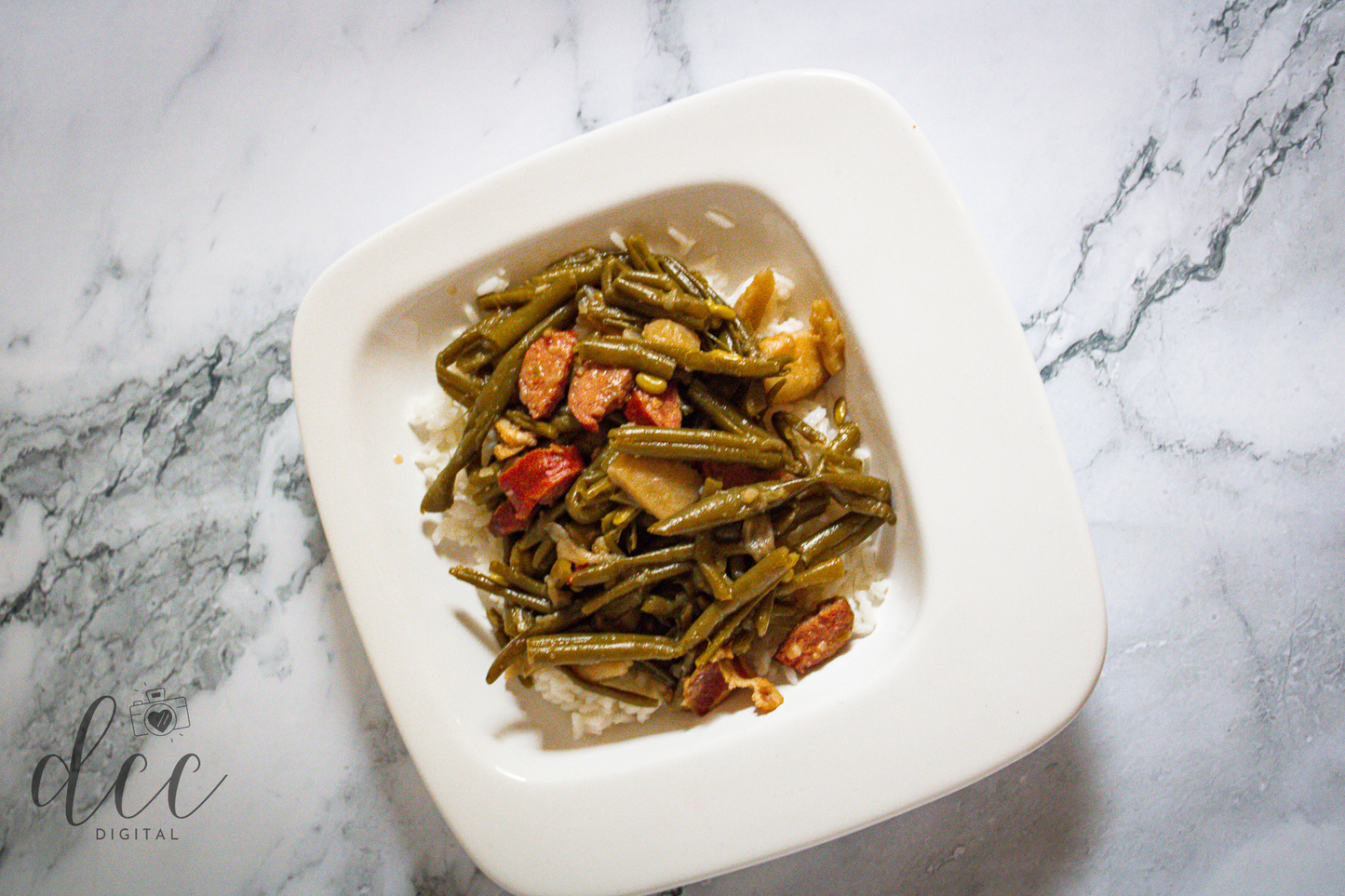 Smothered Green Beans with Andouille Sausage and Bacon [Semi-Exclusive] - Set 1