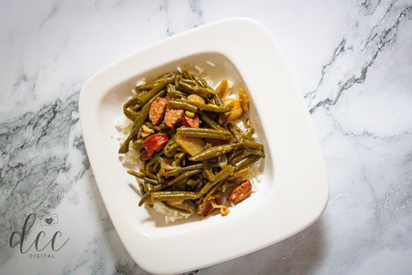 Smothered Green Beans with Andouille Sausage and Bacon [Semi-Exclusive] - Set 1