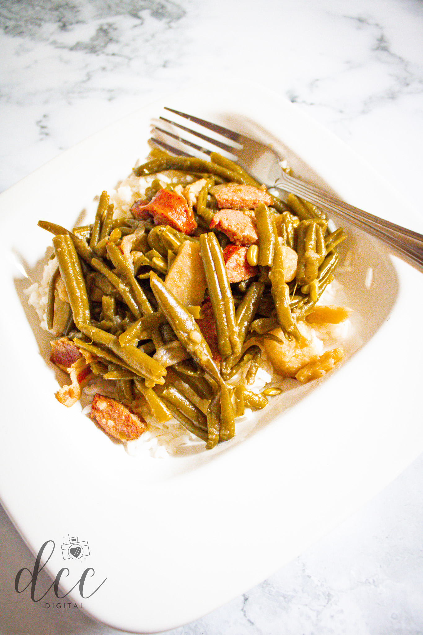 Smothered Green Beans with Andouille Sausage and Bacon [Semi-Exclusive] - Set 1