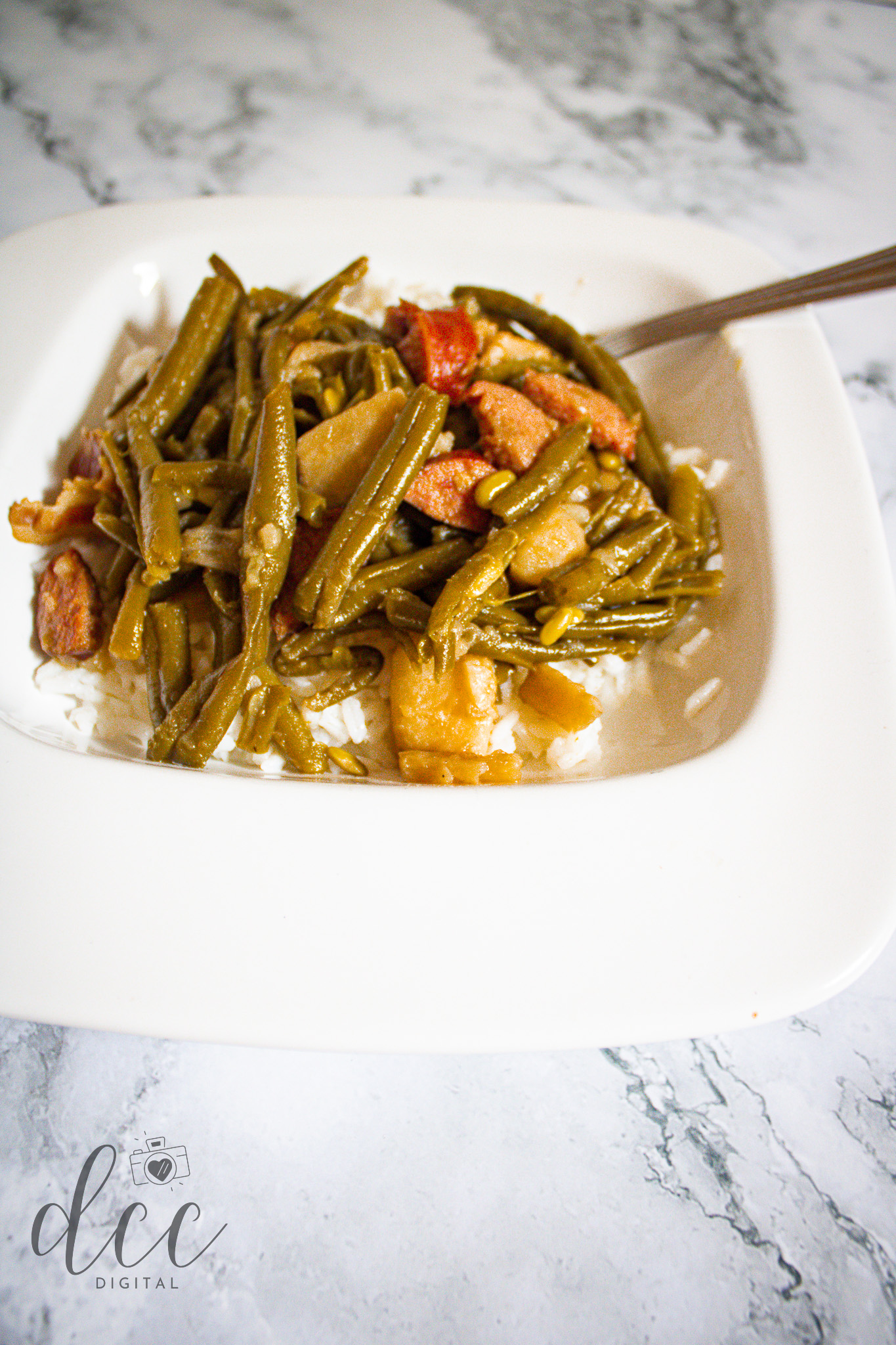 Smothered Green Beans with Andouille Sausage and Bacon [Semi-Exclusive] - Set 1