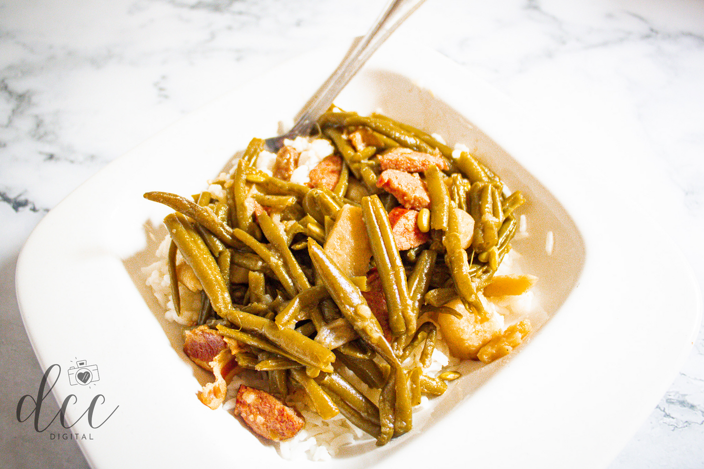 Smothered Green Beans with Andouille Sausage and Bacon [Semi-Exclusive] - Set 1