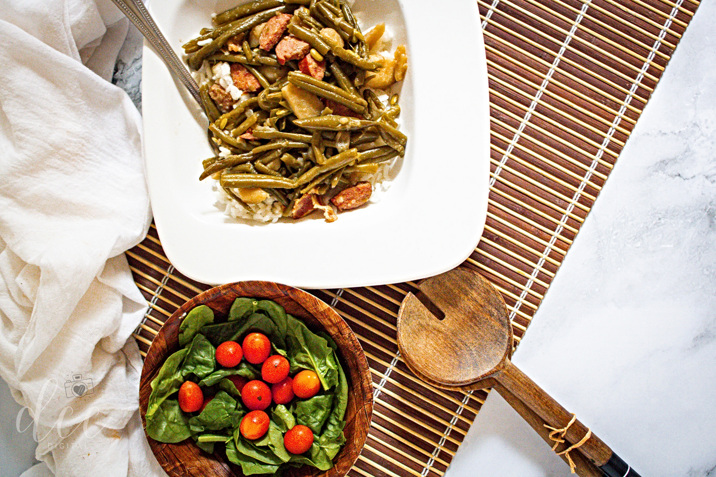 Smothered Green Beans with Andouille Sausage and Bacon [Semi-Exclusive] - Set 5