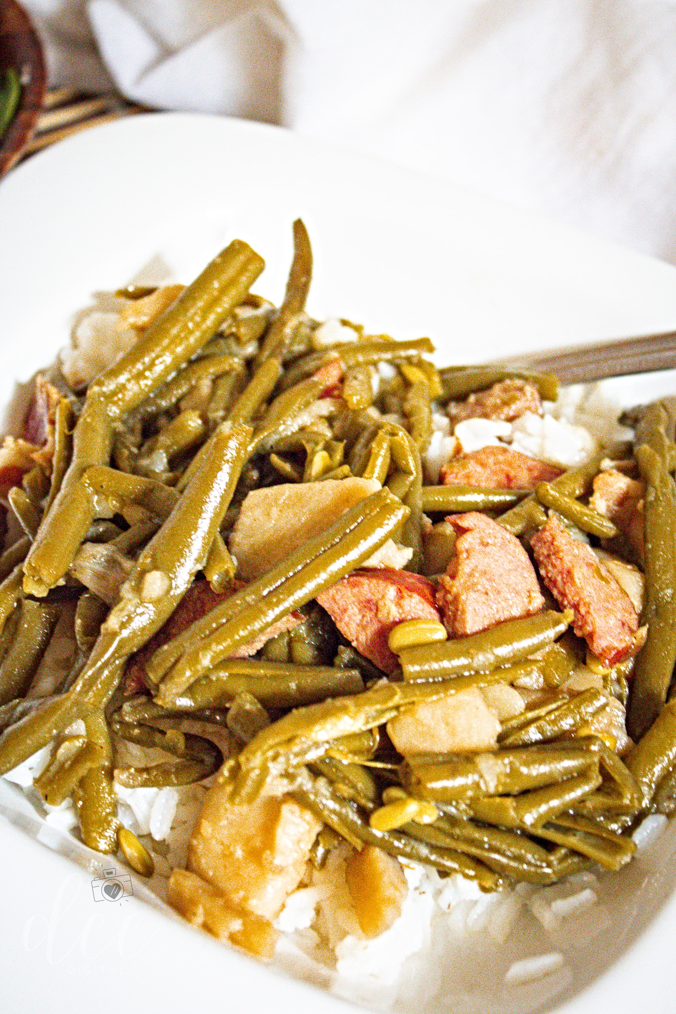 Smothered Green Beans with Andouille Sausage and Bacon [Semi-Exclusive] - Set 5