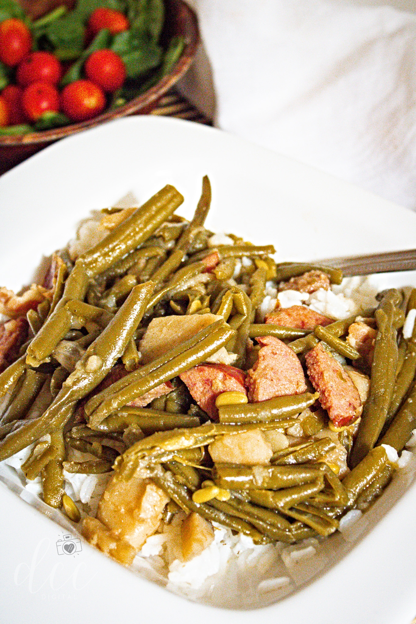 Smothered Green Beans with Andouille Sausage and Bacon [Semi-Exclusive] - Set 5