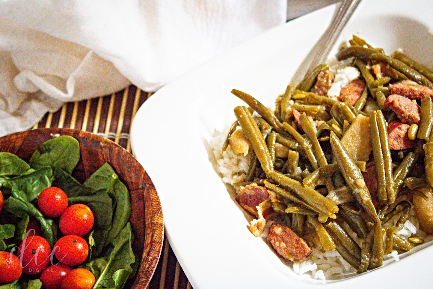 Smothered Green Beans with Andouille Sausage and Bacon [Semi-Exclusive] - Set 5