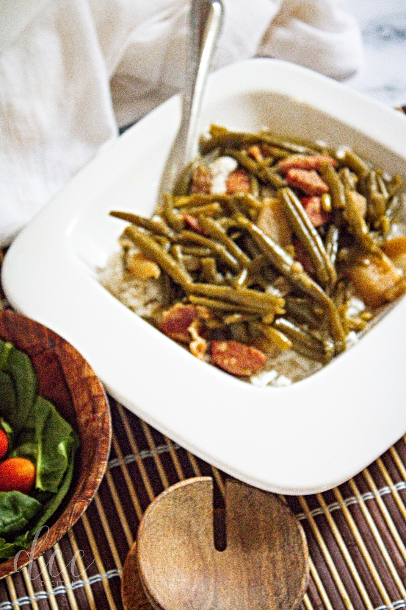 Smothered Green Beans with Andouille Sausage and Bacon [Semi-Exclusive] - Set 5